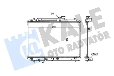 SUZUKI Радиатор охлаждения с АКПП Baleno 1.3/1.8 95- Kale 348115