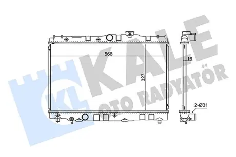 TOYOTA Радіатор сист. охолодження Carina II, Corolla 1.3/1.6 87- Kale 348140