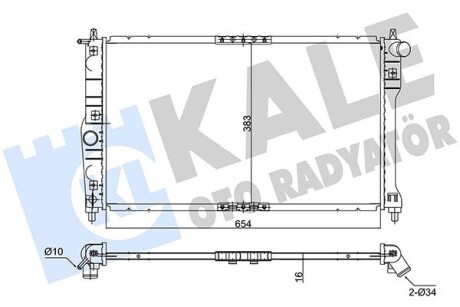 Радиатор охлаждения Daewoo Lanos 1.4-1.6 97- (382x500x16) Kale 348205