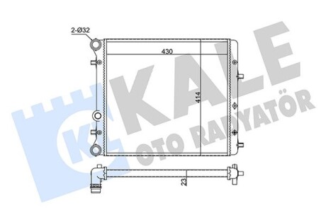 Радіатор охолодження VW Polo 01-18 Kale 349245