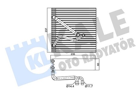 Радіатор кондиціонера VW Caddy/Golf/Skoda Octavia/Audi A3 1.2-2.0 04- (випаровувач) Kale 350090 (фото 1)