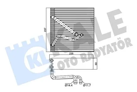 Радиатор кондиционера VW Caddy/Golf/Skoda Octavia/Audi A3 1.2-2.0 04- (испаритель) Kale 350090
