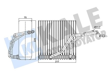 Радіатор кондиціонера VW Golf IV/Polo 1.4-3.2 98-05/Skoda Octavia 2.0 4x4 00-10 Kale 350145