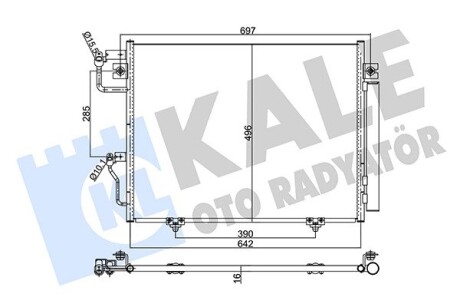 Радиатор кондиционера Mitsubishi Pajero 3.2D 06- Kale 350635