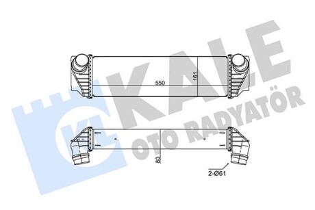 Радиатор интеркулера BMW 5 (F07/F10/F11)/6 (F06/F12/F13)/7 (F01-F04) 3.0D N57 09-18 Kale 350830