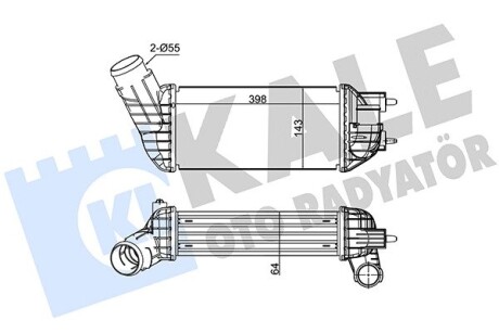 Радиатор интеркулера Ford Transit 2.4DI 00- Kale 350850