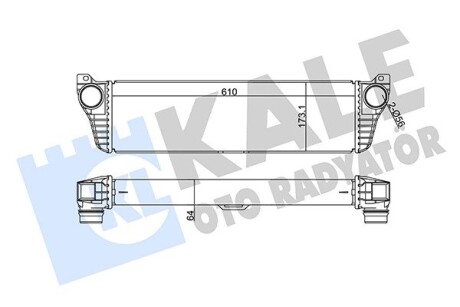 Радіатор інтеркулера MB Vito (W639) 2.2CDI/3.0CDI 10- (172x611x64) Kale 350905