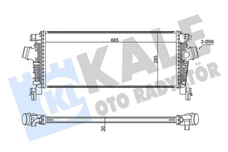 Радіатор інтеркулера Opel Insignia A/Zafira 1.4-1.6 11- (285x665x30) Kale 350925