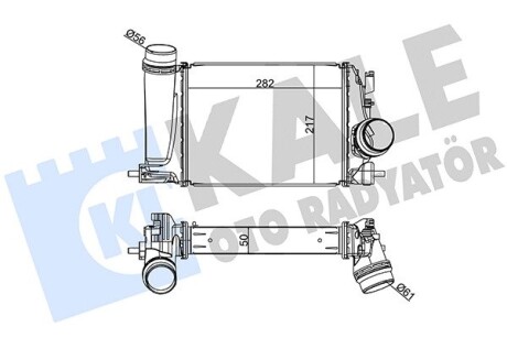 Радиатор интеркулера Nissan Qashqai 13- /Renault Megan IV 1.2 15- Kale 350970