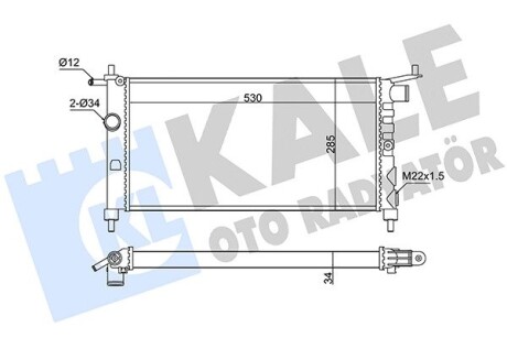 Радиатор охлаждения Opel Combo 1.2/1.4 94-01 Kale 351235