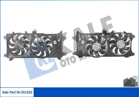Вентилятор охлаждения радиатора с кожухом Fiat Doblo Fan & Motor & Shroud Kale 351310