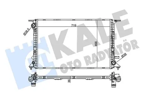 VW радіатор охолодження Audi A4/5/6/7,Q5 2.0/3.0TFSI/TDI 08- Kale 351985