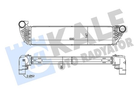 Радіатор інтеркулера Renault Espace 2.0/2.2dCi 06-/Laguna 1.9-2.2dCi 01-07 Kale 352260