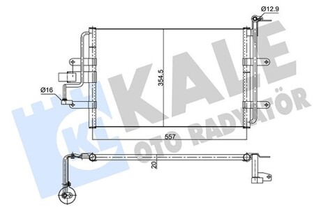 Радиатор кондиционера Seat Leon, Toledo II, Volkswagen Bora, Golf IV OTO RADYATOR Kale 352630