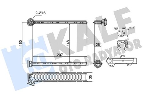 Радіатор пічки Renault Megane/Scenic 1.2-2.0dCi 15- Kale 352860