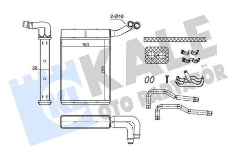 Радиатор отопителя Citroen C5 II, Peugeot 407 OTO RADYATOR Kale 352865