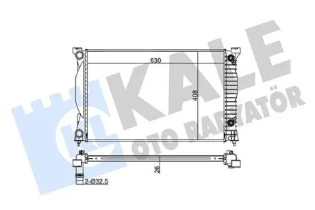 Радиатор охлаждения Audi A4 (01-08)/Seat Exeo (08-) OTO RADYATOR Kale 352900