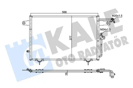 VW Радіатор кондиціонера (конденсатор) Audi 100 92-, A6 94- Kale 353040