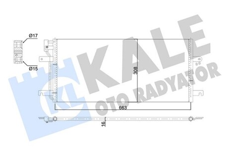 Радиатор кондиционера, 92-03 (645x308x16) Kale 353140