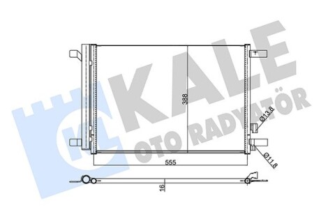 Радіатор кондиціонера Audi A3, Tt, Volkswagen Golf VII OTO RADYATOR Kale 354020