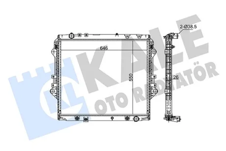 Радиатор охлаждения двигателя (паяный) Toyota Hilux VIII (15-) 2.4D, 2.8D (35490 Kale 354905