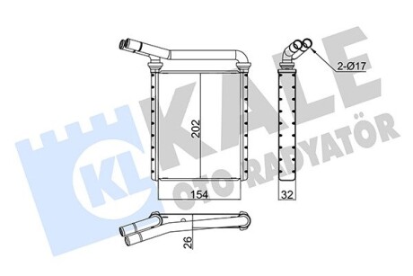 Радиатор отопителя Toyota Auris, Avensis, Corolla, Prius, Rav 4 Iii KAL Kale 355115