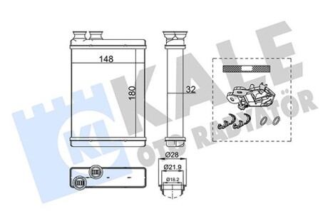 Радиатор отопителя Peugeot 308 II, 308 Sw II OTO RADYATOR Kale 355235 (фото 1)