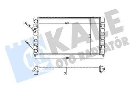VW Радіатор сист. охолодження Golf III 1.6 91- Kale 355605