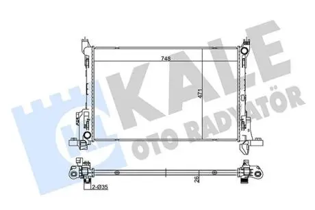 Радиатор охлаждения двигателя (паяный) Renault Trafic III/Opel Vivaro B (15-)/Ni Kale 355635