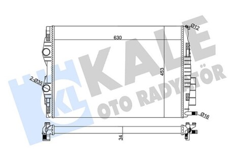 Радіатор охолодження Renault Megane II 2.0 dCi 05-08 Kale 355830