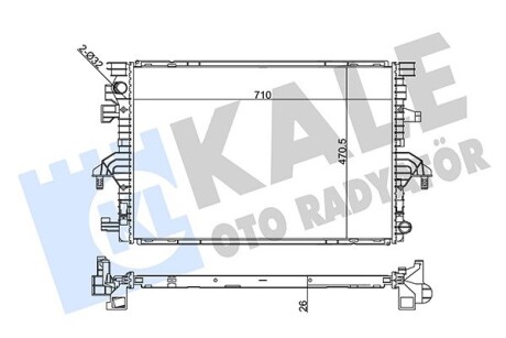 Радіатор охолодження VW Multivan/T6 2.0TDI 15- (480x711x24) Kale 355905