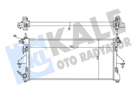 Радіатор охолодження Citroen Jumper/Fiat Ducato/Peugeot Boxer 2.2 HDI 06- (-AC) з гвинтом спуска води Kale 356455