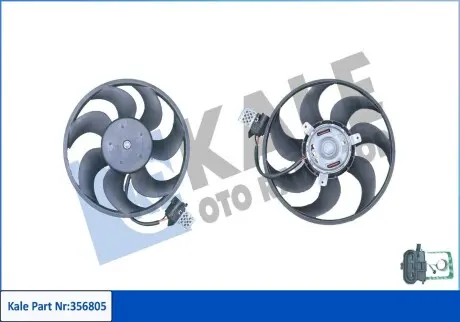 Вентилятор охлаждения радиатора Opel Astra H, Astra H Gtc, Zafira B OTO RADYATOR Kale 356805