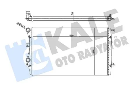 Радіатор охолодження VW Caddy III 1.9TDI BJB (+/- AC) Kale 356925