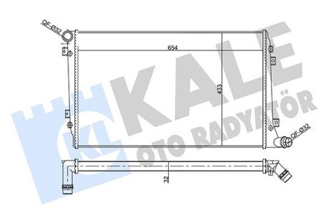 Радіатор охолодження VW Caddy 1.9/2.0TDI (+/-AC) Kale 356930