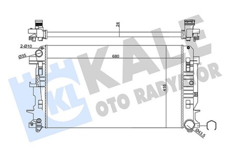 Радіатор охолодження MB Sprinter/VW Crafter 06- (-AC) (388x680x26 мм) Kale 357035