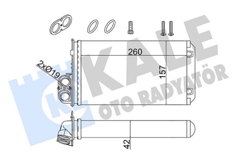 Радіатор обігрівача Renault Trafic II OTO RADYATOR Kale 357245