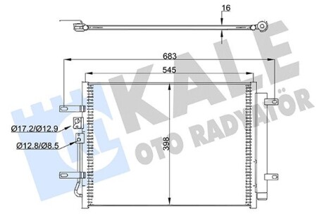 Радіатор кондиціонера Hyundai Ioniq, Kia Niro OTO RADYATOR Kale 357875 (фото 1)