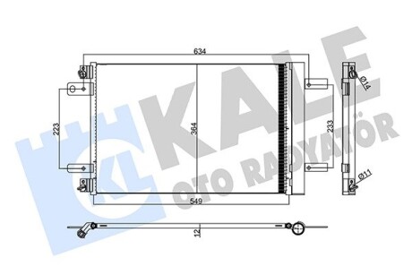 Радіатор кондиціонера Citroen Jumpy/Peugeot Expert 1.5/1.6/2.0 BlueHDi 16- Kale 357945