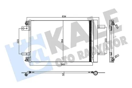 Радіатор кондиціонера Citroen Jumpy/Peugeot Expert 1.5/1.6/2.0 BlueHDi 16- Kale 357945