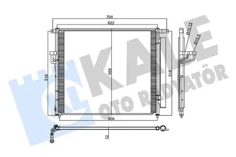 Радіатор кондиціонера (з осушувачем) Ford Ranger 2.2/3.2TDCi/2.5i 11- Kale 358230