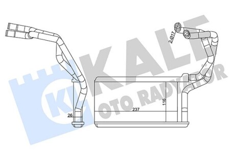 Радіатор обігрівача Mitsubishi L200, Triton OTO RADYATOR Kale 358590