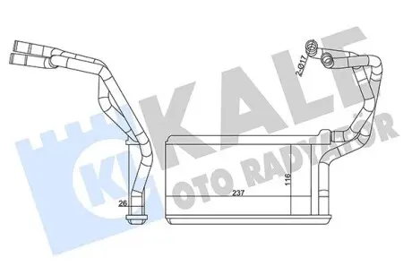 Радиатор отопителя Mitsubishi L200, Triton OTO RADYATOR Kale 358590
