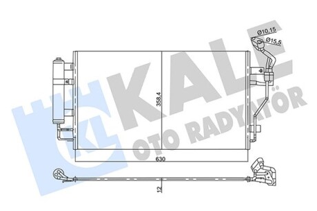 Радиатор кондиционера (с осушителем) Nissan Leaf 10- /NV200 14- Kale 358745