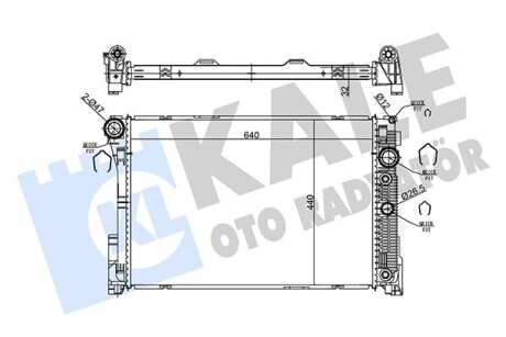 Радиатор охлаждения MB E-class (W212/S212/A207) 2.1-3.0 CDI/2.0-3.5 (OM651/OM642/M274/M272/M276) 09- Kale 360180