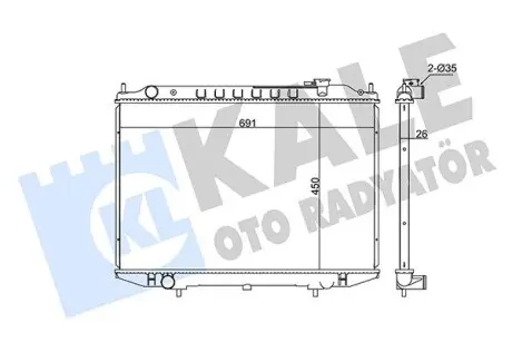 Радиатор охлаждения Nissan NP300 (08-), Pick Up (98-) 2.5D OTO RADYATOR Kale 362900
