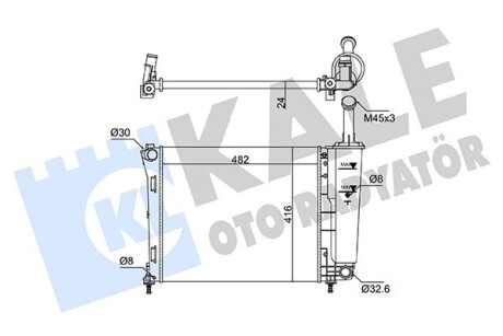 Радиатор охлаждения Fiat 500/Panda/Ford Ka 1.2 07- Kale 363060