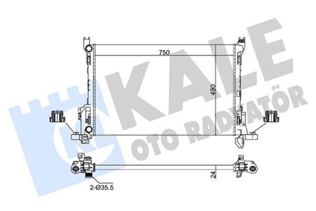 Радиатор охлаждения Renault Trafic III 1.6 dCi 14- Kale 363085