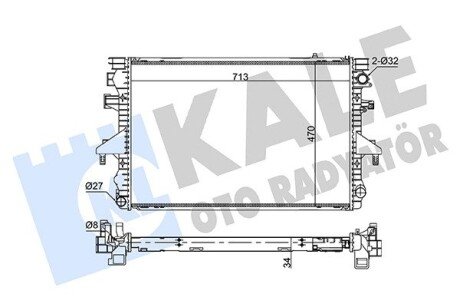 Радиатор охлаждения VW T5 2.5TDI Kale 363090