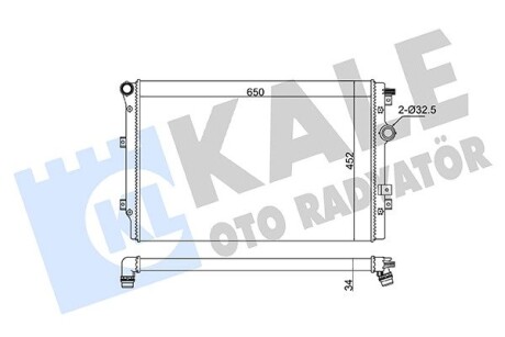 Радиатор охлаждения VW Sharan 2.0 TDI 10- Kale 363095